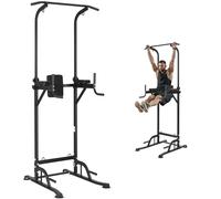 VEVOR Power Tower Dip Station, 10-Level Height Adjustable Pull Up Bar Stand, Multi-Function Home Gym Strength Training Fitness Workout Equipment with 7-Level Adjustable Backrest, PU Elbow Pads, 440LBS