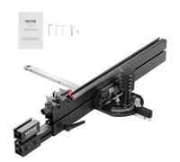 VEVOR Precision Miter Gauge, Standard Slot 3/4'' x 3/8'', Aluminum Alloy Table Saw Miter Gauge with 19-35 in Grating 15 Angle Stops Adjustable Spring Loaded Plunger and Removable Disc, for Woodworking