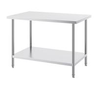 Vevor Prep Table, 30X48X34", Heavy Duty Metal Worktable W/ 3 Adj Heights, For Kitchen Garage Restaurant Backyard
