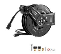 VEVOR Pressure Washer Hose Reel, 18.3 m x 6.4 mm Retractable Power Heavy-Duty Steel Washer Hose Reel, 4000PSI Max, Auto-Rewinding, Flexible Wall/Floor Mounted for Car Washing,Garden,Floor Cleaning