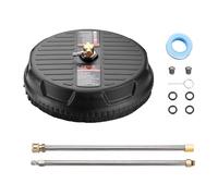 VEVOR Pressure Washer Surface Cleaner Universal 15", Pressure Washer Attachment 4000 Max PSI with 2 Extension Wand, 1/4" Quick-Connect Connector Power Concrete Cleaner, For Floor Driveway, Patio