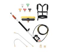 VEVOR Pressure Washer Telescoping Wand, 18 ft, 4000 psi, Telescopic Spray Wand with Power Washer Extension Wands, Gutter Cleaner, Brush Head, 5 Spray Nozzle Tips, Adapter and Adjustable Support Belt