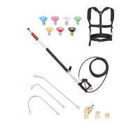 VEVOR Pressure Washer Telescoping Wand, 21 ft, 4000 psi, Telescopic Spray Wand with Power Washer Extension Wands, Gutter Cleaner, Pivoting Coupler, 7 Spray Nozzle Tips and Adjustable Support Harness