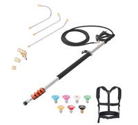 VEVOR Pressure Washer Telescoping Wand, 24 ft, 4000 psi, Telescopic Spray Wand with Power Washer Extension Wands, Gutter Cleaner, Pivoting Coupler, 7 Spray Nozzle Tips and Adjustable Support Harness