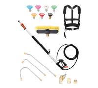 VEVOR Pressure Washer Telescoping Wand, 21 ft, 4000 psi, Telescopic Spray Wand with Power Washer Extension Wands, Gutter Cleaner, Brush Head, Pivoting Coupler, 7 Spray Nozzles and Support Harness