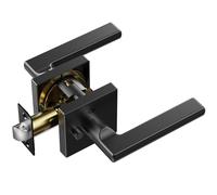 VEVOR Privacy Door Handle 1-Pack Matte Black Interior Door Lever Left or Right Handing Reversible Lever with Keyless Turn Lock 45 Rotatio