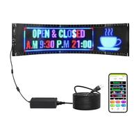 VEVOR Programmable LED Sign, P5 Full Color LED Scrolling Panel, DIY Scoreboard, Bluetooth App Control, Text, Pattern, GIFs Message Shop Sign 83.5 x 20 cm
