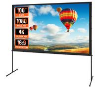 VEVOR Projector Screen with Stand 100 inch 16:9 4K 1080 HD Movie Screen Bar Feet