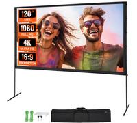 VEVOR Projector Screen with Stand 120 inch 16:9 4K 1080 HD Movie Screen Bar Feet