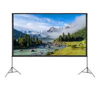 VEVOR Projector Screen with Stand, 150 inch 16:9 4K 1080 HD Outdoor Movie Screen with Stand, Wrinkle-Free Projection Screen with Tripods and Carry Bag, for Home Theater Cinema Backyard Movie Night
