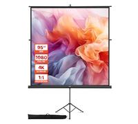 VEVOR Projector Screen with Stand, 70 x 70 Inch 160° Wide Angle Indoor Outdoor Projection Screen, 1:1 4K HD Wrinkleless Portable Tripod Screens with Bag, for Movie, Home Theater, Office Presentation