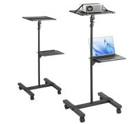 VEVOR Projector Stand with Wheels, Projector Floor Stand Adjustable Height from 22.8 to 57.3 in, Projector Mount with 2 Trays, Ideal for Outdoor Movies, Home, Office, Stage and Studio, Black