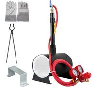 VEVOR Propane Knife Forge, Farrier Furnace with Single Burner, Portable Oval Metal Forge with an Open Structure, Large Capacity, for Blacksmithing, Kn