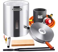 VEVOR Propane Melting Furnace Kit, 6KG Large Capacity Foundry Home Kilns, Blacksmithing Forge with Crucible & Tongs Kiln, Stainless Steel Smelter