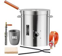 VEVOR Propane Melting Furnace Kit, 8KG/18lbs Gas Metal Melting Furnace Kit, Foundry Home Kiln with Crucible, Tongs, Wooden Handle, Smelting Casting Tool for Gold Silver Copper Aluminum Metal Recycle