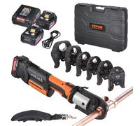 VEVOR ProPress Tool, 18V Electric Pipe Crimping Tool for 1/2”, 3/4”, 1”, 1 1/4", 1 1/2", 2" Copper Pipes, Press Tool Kit with Brushless Motor, 6 Pro Press Jaws, 2pcs 4AH Battery