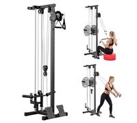 VEVOR Pull Down Machine, 3 in 1 Cable Machine, Cable Machine, Home Gym with 3-Level Adjustable Seat, 4 Level Adjustable Foam Roller, 400/500 Lbs Load
