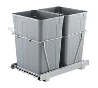 VEVOR Pullout Trash Can for Kitchen Cabinets, Double Under Sink Garbage Waste Recycling Bin, Under Mount Waste Container, with Heavy Duty Metal Full Extension Sliding System and Handle