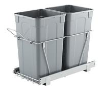 VEVOR Pullout Trash Can for Kitchen Cabinets,Double Under Sink Garbage Waste Recycling Bin, Under Mount Waste Container, with Heavy Duty Metal Full Extension Sliding System and Handle