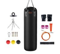 VEVOR Punching Bag for Adults, 121.9 cm PVC Heavy Boxing Bag Set, Punching Bag with Chains and Gloves, Hanging Boxing Bag for MMA Karate Judo, Muay Th