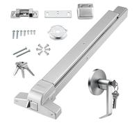 VEVOR Push Bar Door Locks, Stainless Steel Panic Bars for Exit Doors, with Exterior Lever and 3 Keys, Push Bar Panic Exit Device Door Hardware for Metal Wood Door, for Left and Right Handed Doors