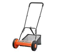 VEVOR Push Reel Lawn Mower 16 inch, 5 Blades Manual Push Mower No Motor, 0.6-1.75 in Adjustable Cutting Height, Walk-Behind Lawn Mowers with Grass Catcher Bag for Green Lawns, Driveways, Courtyards