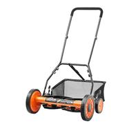 VEVOR Push Reel Lawn Mower 18 inch, 5 Blades Manual Push Mower No Motor, 1.37-2.44 in Adjustable Cutting Height, Walk-Behind Lawn Mowers with Grass Catcher Bag for Green Lawns, Driveways, Courtyards