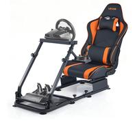 VEVOR Racing Wheel Stand, Heavy-Duty Simulator Cockpit Steering Stand with Dual-Rail Dual-Arm, Fit Logitech G25,G27,G29,G920,G923, Thrustmaster T300RS,TX F458,T500RS,T3PA-PRO (F1/GT) and CSR Pedals