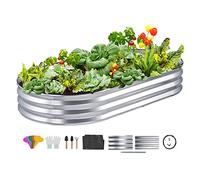 VEVOR Galvanized Raised Garden Bed Planter Box 71.9x36.4x11\" Flower Vegetable