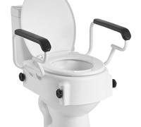 VEVOR Raised Toilet Seat with Arms, 300 lbs Load Capacity, 3-Level Adjustable Height, Widened Commode Elevated Toilet Seat Riser with Padded Handles for Seniors, Elderly, Handicap, Disabled, Adults
