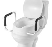Vevor Raised Toilet Seat With Arms, 300 Lbs Load Capacity, 4-In Lift Height, Widened Commode Elevated Toilet Seat Riser