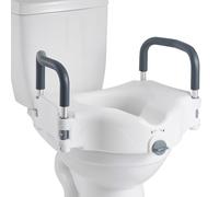 VEVOR Raised Toilet Seat with Arms, 300 lbs Load Capacity, 5-Inch Lift Height, Widened Commode Elevated Toilet Seat Riser with Padded Handles for Seniors, Elderly, Handicap, Disabled, and Adults Use