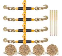 VEVOR Ratchet Chain Binder, 0.8 - 0.9 cm Heavy Duty Load Binders, with G80 Chains 3220 kg Secure Load Limit, Labor-saving Anti-skid Handle, Tie Down H