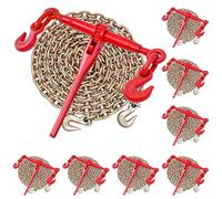 VEVOR Ratchet Chain Binder, 3/8 in x 10 ft G80 Chains, 9200 lbs Working Load of Ratchet Load Binder, Chains and Binders Set, Tie Down Hauling Chain Binders for Hauling, Towing, Logging, Lifting