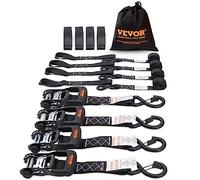 VEVOR Ratchet Straps Anchor Kit 4 Pieces, Breaking Resistance Max. 2370 kg, Tension Straps, 0.4 x 2.4 m with Ratchet and Hook for Motorcycles, Bicycles, Moving Trailers, Luggage Carrier