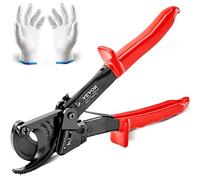VEVOR Ratcheting Cable Cutter, 10" Ratchet Wire and Cable Cutter, Cut up to 240 mm², with Comfortable Grip Handles, Easy to Use Quick-Release Lever, Silicon-Manganese Spring Steel Blade