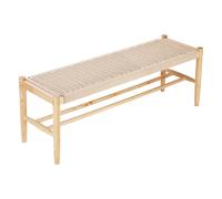 VEVOR Rattan Bench, 47.6" Wooden Rattan Bench with Shoe Storage, Entryway Bench with Oak Wood Legs, Solid Wood Boho Bench with Hand Woven Rattan, for Entryway, Bedroom, Living Room, Kitchen