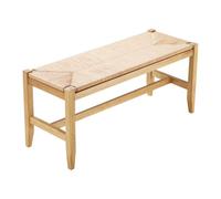 VEVOR Rattan Bench, 40" Wooden Rattan Bench, Entrywway Bench with Oak Wood Legs, Bedroom End of Bed Boho Bench with Hand Woven Rattan, for Living Room, Kitchen