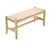 VEVOR Rattan Bench, 40" Wooden Rattan Bench, Entrywway Bench with Oak Wood Legs, Bedroom End of Bed Boho Bench with Hand Woven Rattan, for Living Room, Kitchen