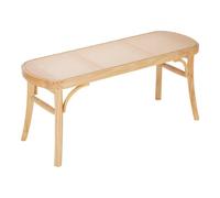 VEVOR Rattan Bench, 43.3" Wooden Rattan Bench, Entrywway Bench with Oak Wood Legs, Bedroom End of Bed Boho Bench with Hand Woven Rattan, for Living Room, Kitchen