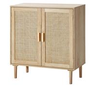 VEVOR Rattan Cabinet Storage with 2 Magnetic Doors & Adjustable Shelves Natural