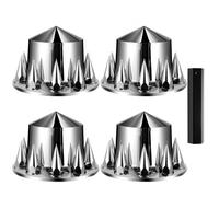 VEVOR Rear Axle Wheel Covers, Spiked Axle Cover for Semi Truck, ABS Electroplate Rust-Resistant Lug Nut Covers, Universal Fit, Installation Tool Included, Complete Axle Cover Combo Kit