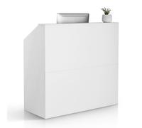 VEVOR Reception Desk, 46.46 x 19.69 x 43.90 in Rectangular Front Counter Table, Office Reception Desk, Retail Counter and Front Reception Counter, for Checkout, Lobby, Beauty Salon and Office, White