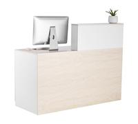 VEVOR Reception Desk, 55.12 x 23.62 x 43.31 in Rectangular Front Counter Table, Office Reception Counter with Lockable Drawer and Storage Cabinet, for Checkout, Lobby, Beauty Salon and Office, Wood