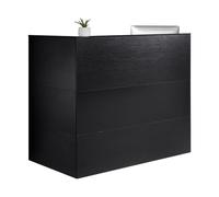 VEVOR Reception Desk, 55.12 x 31.50 x 47.24 in L-Shaped Front Counter Table, Office Reception Counter with Drawer Keyboard Tray and Storage Cabinet, for Checkout, Lobby, Beauty Salon & Office, Black