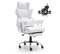 VEVOR Reclining Office Chair with Footrest, Heavy Duty PU Leather Wide Office Chair, Big and Tall Executive Of