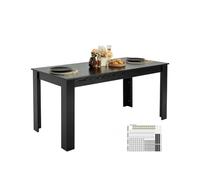 VEVOR Rectangle Dining Table, 63 inch Length Large Wood Tables for 4-6 Person, Modern Dinner Furniture, Conference Desk Supporting for 330LBS, for Home Kitchen Living Room, Black(Only Table)