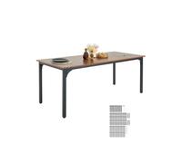VEVOR Rectangle Dining Table, 71 inch Length Large Wood Tables for 6-8 Person, Farmhouse Dinner Furniture, Rustic Conference Desk with Iron Legs, for Home Kitchen Living Room, Brown(Only Table)