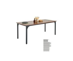 VEVOR Rectangle Dining Table, 71 inch Length Large Wood Tables for 6-8 Person, Farmhouse Dinner Furniture, Rustic Conference Desk with Iron Legs, for Home Kitchen Living Room, Brown(Only Table)