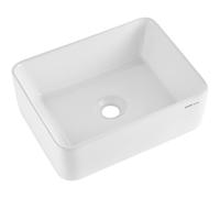 VEVOR Rectangle Vessel Sink, 16" x 12" Bathroom Vessel Sink Countertop, White Ceramic Bathroom Sinks Above Counter, Modern Style, Bright and Elegant, Well-Packaged for Bathroom, Hotel, Toilet, RV
